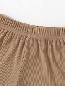SHEIN 年輕女孩高低T卹和字母圖形背心上衣和短褲 - 彩色 - 查看 6