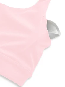 SHEIN Tween Girls Elastane Clothing, 4-Season Top For Yoga, Cross Back Strap With Removable Padded Sports Bra, Moisture Wicking And Sweat Absorbent, Fall - Pink - View 5