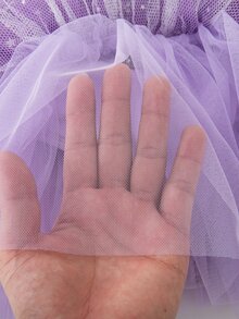 SHEIN Gaun Balet Anak Perempuan Elegan Warna Ungu Gradien dari Tulle dengan Desain Bintang dan Payet, Hiasan Bunga 3D, dan Rhinestone, Model Bahu Terbuka untuk Menari. - Purple - View 6