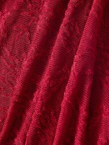 SHEIN MOD Women's V-Neck Front Tie Bell Sleeve Fitted Mermaid Hem Elegant Long Dress - Burgundy - View 8