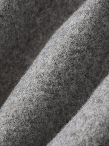 Livesso Women's Winter Grey Wool Blend Coat With Lapel Collar, Buttons, Long Sleeves, Thick Fabric, Waist-Cinching Mid-Length - Grey - View 8