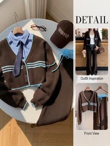 Comfortcana Women Sweater Co-Ords - Brown - View 9