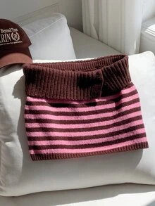 Comfortcana Women's Colorblock Striped Knit Skirt - Brown - View 5