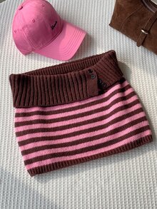 Comfortcana Women's Colorblock Striped Knit Skirt - Brown - View 9