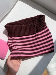 Comfortcana Women's Colorblock Striped Knit Skirt - Brown - View 7