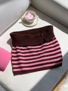 Comfortcana Women's Colorblock Striped Knit Skirt - Brown - View 4
