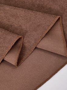 Vintage Caramel Brown Girls' Corduroy 2 In 1 Dress With Ruffle Hem Fall Peter Pan Collar Puff Sleeves Double-Breasted Waist A-Line Skirt Suitable For - Multicolor - View 6