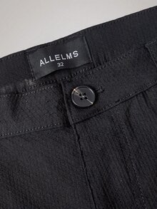Officeau Men's Black Slim Fit Wrinkle-Resistant Stretch Suit Pants, For Formal Business/ Office - Black - View 5