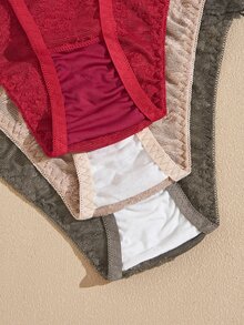 Lullawish Women's Elegant Solid Color Lace Triangle Panties - Multicolor - View 6