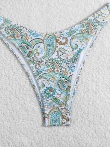 Swim Basics 女士两件套热带风情印花比基尼套装，度假休闲 - 彩色 - 查看 5