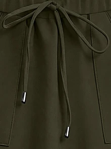 GlowEve CURVE 大尺碼優雅通勤白色裙 - 軍綠色 - 查看 4