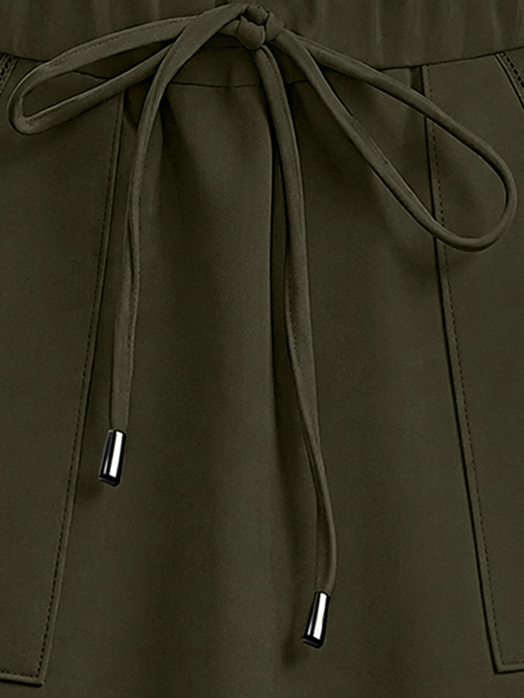GlowEve CURVE Plus Size Elegant Commuter Elegant White Skirt - Army Green - View 4