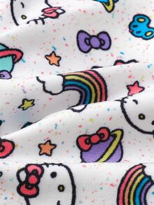 Maija Kids HELLO KITTY AND FRIENDS | SHEIN Maija Kids 5 Pcs Kids Tween Girls Casual Exquisite Comfortable Fitted Fun Cartoon Print Knitted Multi-Color Triangle Panties Multi-Pack Suitable For Layering And All Seasons - Multicolor - View 10