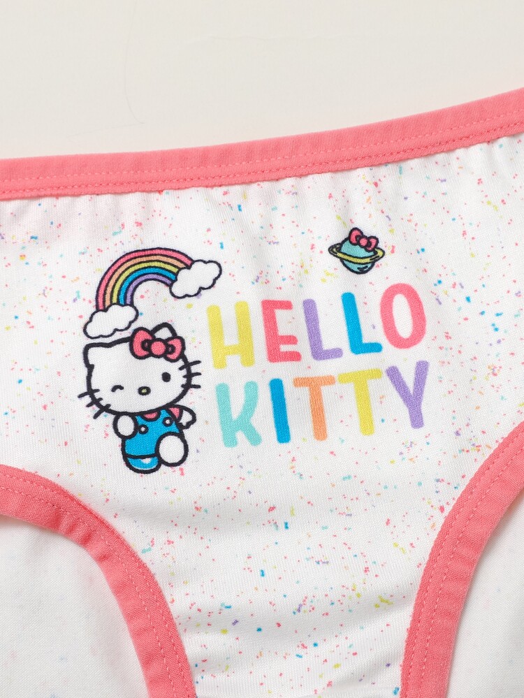 Maija Kids HELLO KITTY AND FRIENDS | SHEIN Maija Kids 5件組兒童青少年女孩休閒精緻舒適修身趣味卡通印花針織多色三角內褲，適合疊穿與四季穿著 - 彩色 - 查看 3