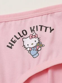 Maija Kids HELLO KITTY AND FRIENDS | SHEIN Maija Kids 5 Pcs Kids Tween Girls Casual Exquisite Comfortable Fitted Fun Cartoon Print Knitted Multi-Color Triangle Panties Multi-Pack Suitable For Layering And All Seasons - Multicolor - View 7