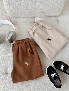 SHEIN 兒童男童 2 件組長褲，日常穿著、上學、聚會，秋冬季開學穿搭，舒適秋冬日常服飾 - 彩色 - 查看 8