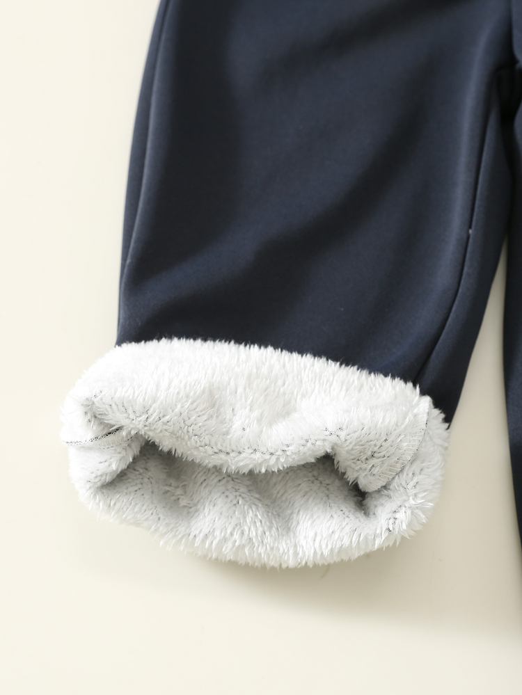 SHEIN Kids 1-Pack Boys Casual Loose Pleated Sweatpants,Fashionable Comfortable Thick For School,College - Navy Blue - View 6