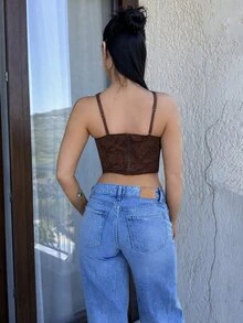 Vassilux Music Festival Holiday Black Removable Corset Top, Concert - Coffee Brown - View 2