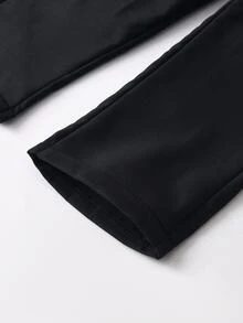 SHEIN 小男孩紳士風 2 件套波點長袖襯衫與西裝長褲，不含腰帶，適合生日派對、婚禮、聖誕節、萬聖節 - 杏色 - 查看 7