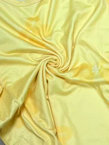 [印花設計] 少女蝴蝶結印花寬鬆圓領短袖T恤，淡黃色，適合春夏穿著，休閒舒適，酷夏系列必備，返校季首選，夏季基礎款上衣，春夏韓風，日常穿搭 - 彩色 - 查看 5