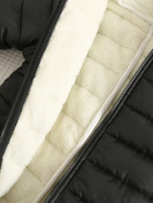 SHEIN 男女通用新生兒嬰兒/幼兒秋冬配色拼接加厚可愛恐龍設計連身衣，冬季連身衣，抓絨，加厚，萬聖節 - 黑色 - 查看 6