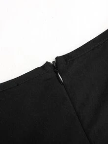 SHEIN 兒童青少年女孩春秋冬季休閒優雅時尚新款黑色肩部蝴蝶結裝飾對比色長袖長洋裝，日常穿著，外出/洋裝 - 黑色 - 查看 9