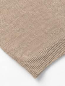 Manfinity Mode Men's Solid Color Sweater, Simple Daily Classic - Khaki - View 6