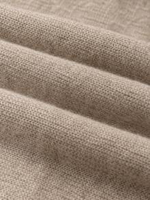 Manfinity Mode Men's Solid Color Sweater, Simple Daily Classic - Khaki - View 5