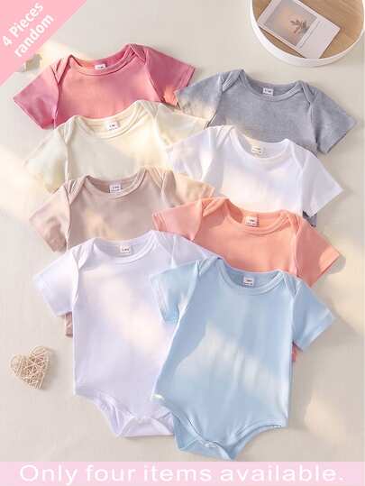 Souflis Souflis (Random 8pcs Send 4pcs) Newborn Knitted Comfortable Soft White & Pink & Khaki & Blue & Pale Yellow & Light Gray, The Best Gift For Newborns