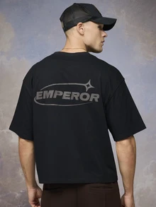 Emperor Kaos Kasual Pria Longgar Warna Hitam, Musim Panas - Hitam - View 2