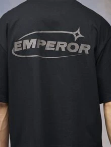 Emperor Kaos Kasual Pria Longgar Warna Hitam, Musim Panas - Hitam - View 5