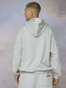 Emperor Men's Autumn/Winter Grey Oversized Hoodie - Light Grey - View 2