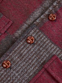 Officeau Men's Old Money Red Patchwork Contrast Color Waistcoat, For Business Formal/ Evening - Red - View 8