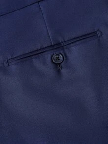 Men's 3pcs Navy Blue Peak Lapels Suits, Blazer& Vest& Pants, Tuxedos For Wedding/ Evening/ Prom/ Business - Navy Blue - View 13