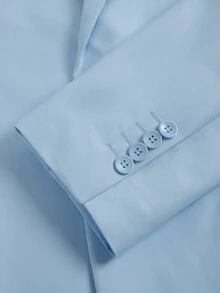 Officeau 男士 3 件套 嬰兒藍奢華婚禮西裝，西裝外套 & 背心 & 長褲，適用於新郎/伴郎/賓客 - 淺藍色 - 查看 11