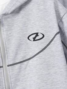 2pcs Teen High Street 2pcs Set Grey Hoodie Sweatshirt & Straight Pants Outfits Contrast Stitch Graphic Sweatsuit For Fall Style Outfits Wear - Grey - View 5