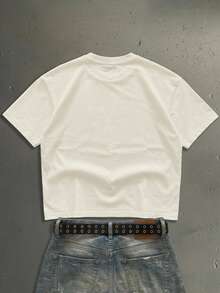 Manfinity ZONE917 Men Letter & Angel Figure Graphic Tee - Apricot - View 3