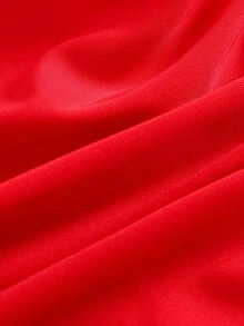 Costavie Women's One-Piece Drawstring Bikini Deep V Neck Wire-Free Tank One-Piece Swimsuit - Red - View 8