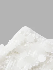 SHEIN ICON 銀色低腰亮片裝飾貼身迷你裙 - 杏色 - 查看 4