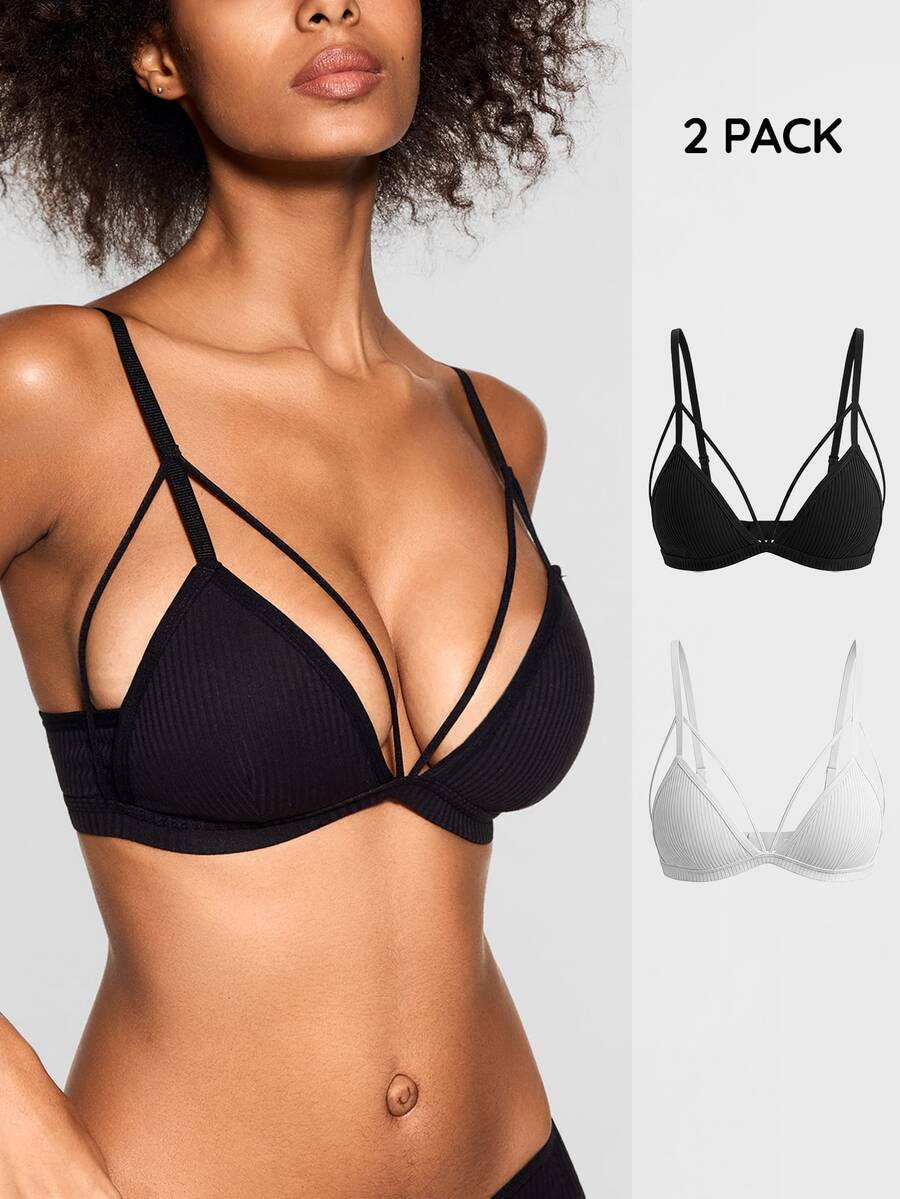 SHAPORA 2pcs Women's Wireless Bras - Multicolor - View 1