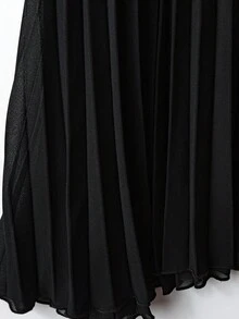 GlowEve Women's Fashion Elegant Asymmetrical Hem Mesh Patchwork Casual Commuter Versatile Skirt Fall Cloth For Women - Black - View 9