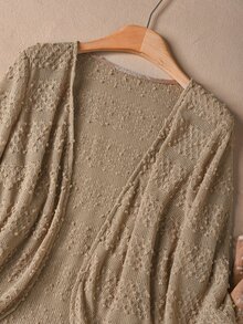 Rusticease Vacation Casual Jamican Boho Tropical Women's Knitted Cardigan And Spaghetti Strap Printed Dress 2pcs Set Elegant Dresses Set For Party Beach Brown - Khaki - View 7