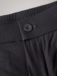 Officeau Men's Black Straight Leg Dress Pants, For Business Casual/Commuting, Gift For Father/Husband - Black - View 6
