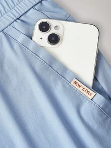 Officeau Celana Panjang Pria Warna Biru Muda Pudar, Model Lurus, Cocok untuk Pakaian Bisnis Kasual/Perjalanan, Hadiah untuk Ayah/Suami - Dusty Blue - View 8