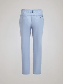 Officeau Celana Panjang Pria Warna Biru Muda Pudar, Model Lurus, Cocok untuk Pakaian Bisnis Kasual/Perjalanan, Hadiah untuk Ayah/Suami - Dusty Blue - View 10