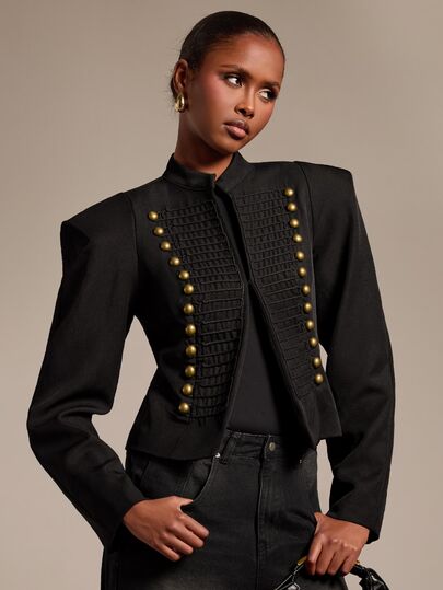 Silquee Damen Doppelreiher Vintage Langarm Blazer Winterkleidung für Frauen Arbeitsoutfits für Frauen Festivaloutfits Neujahrslook Napoleon