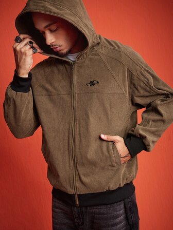 Street Life Chaqueta casual con capucha, cremallera y bolsillos para hombre