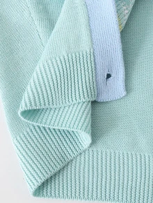 SHEIN Young Girl Young Girl Young Girl Young Girl Young Girls Colorful Patchwork Knit Cardigan, Floral Pattern, Suitable For Autumn/Winter, Soft - Multicolor - View 6