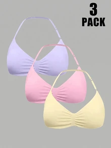 Sweetra Women's Plus Size Backless Halter Neck Sports Bra - Multicolor - View 1