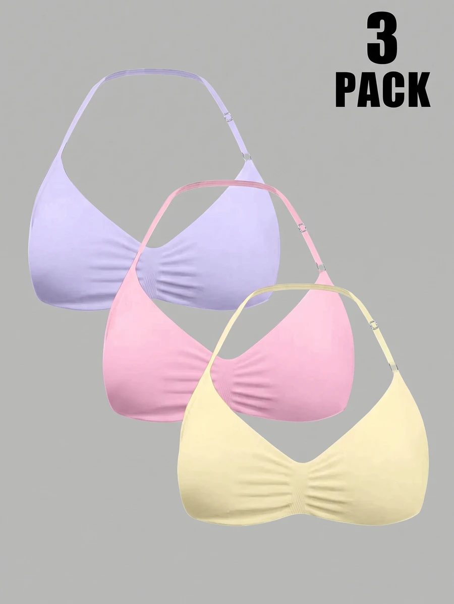 Sweetra Women's Plus Size Backless Halter Neck Sports Bra - Multicolor - View 1